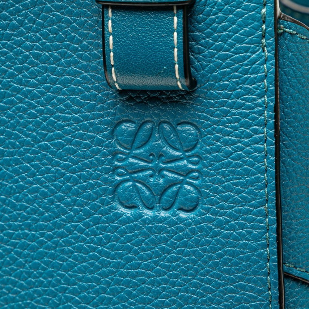 LOEWE Anagram Logo Hammock Mini Handbag/Shoulder Bag, 2-Way, Blue Leather, Wo... - Picture 6 of 8